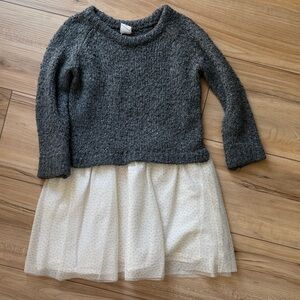 Baby GAP Gray Knit Sweater tulle dress size 4T